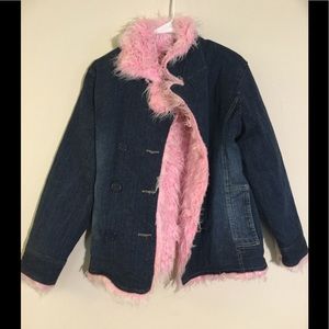 Children’s Place Blue Jean fur Coat (Girl) XL 14